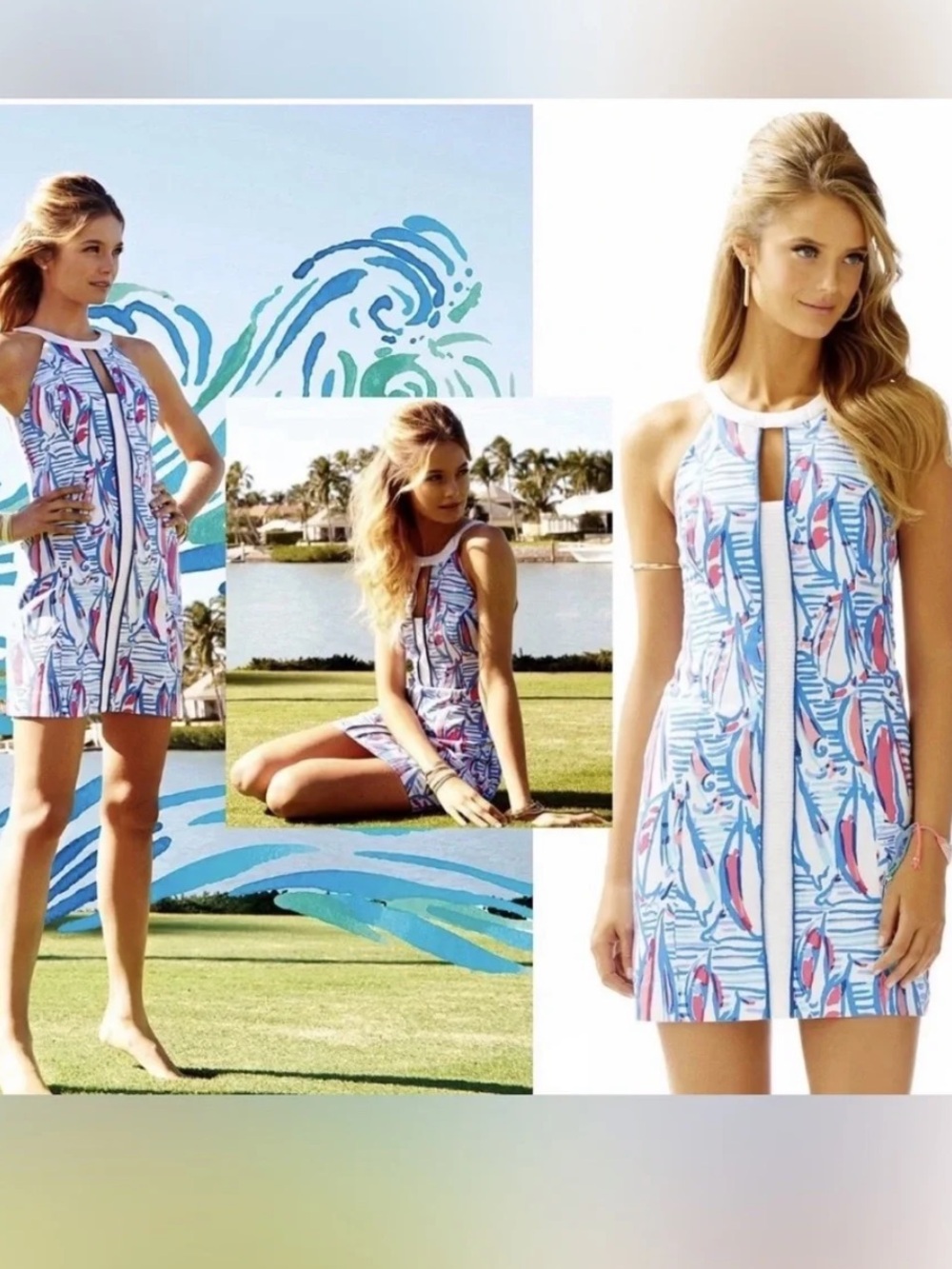 Lilly Pulitzer sailboat dress halter size 6 perfect for July 4th!!